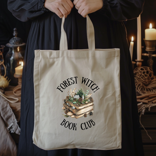 Forest witch book club tote bag