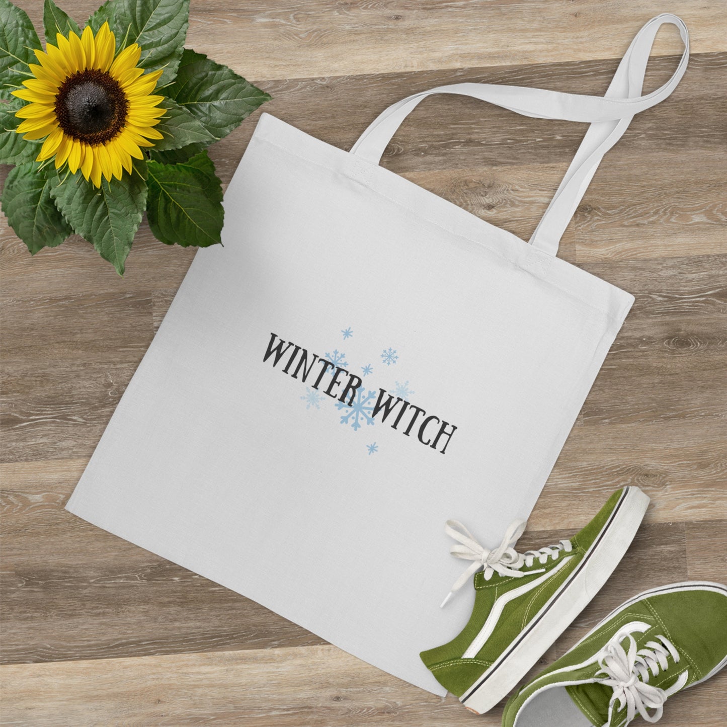 Winter witch tote bag